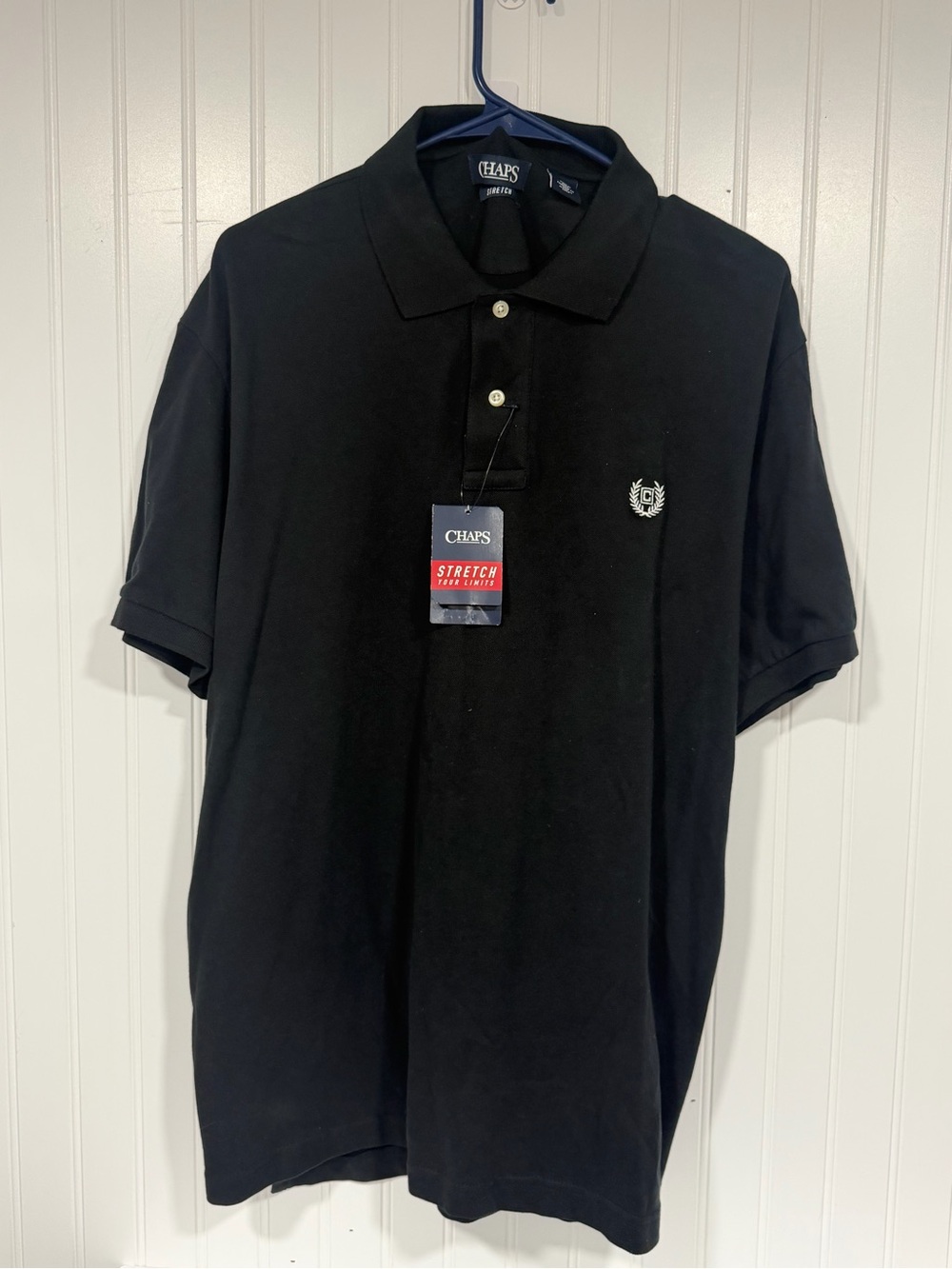 Chaps Men’s Xl Black Short Sleeve Collard